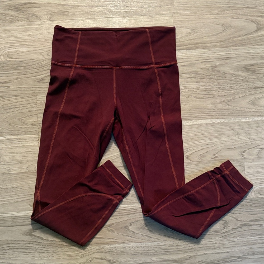 Athleta Crop Leggings Maroon